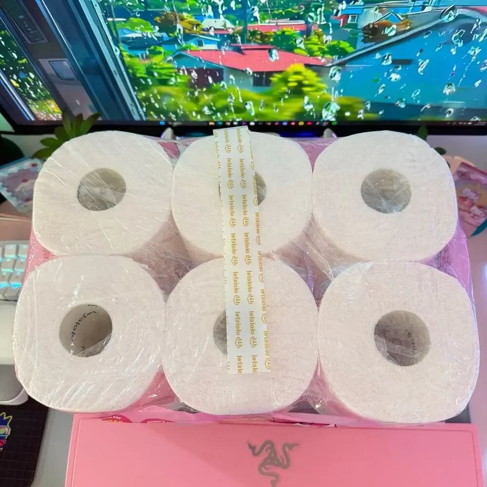 Hello Kitty Bath Tissue Soft 12 Rolls 3-Ply Pink Embossed Toilet Paper Sanrio
